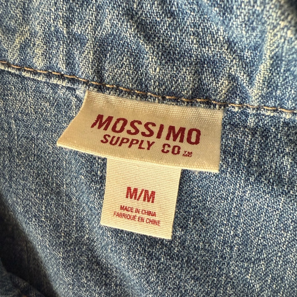 Mossimo Distressed 90s Denim Blue Jean Button-up Cropped Vest Size Medium - Picture 3 of 9